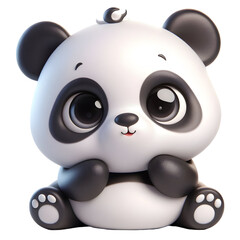 Cute 3d panda isolated on white background © adobe