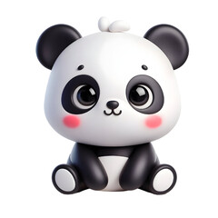 Cute 3d panda isolated on white background © adobe