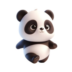 Cute 3d panda isolated on white background © adobe