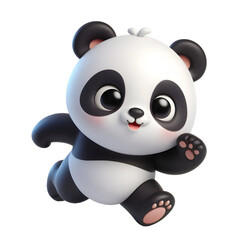 Cute 3d panda isolated on white background © adobe