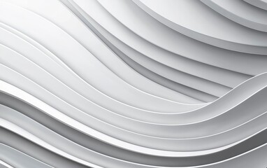 Abstract flowy elegant pattern. Minimalist empty striped blank BG. White silver soft wavy universal background for business presentation. Modern digital minimal background. white wave
