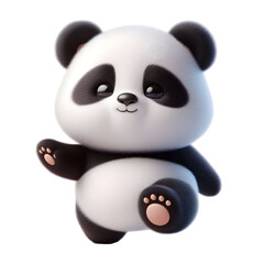 Cute 3d panda isolated on white background © adobe