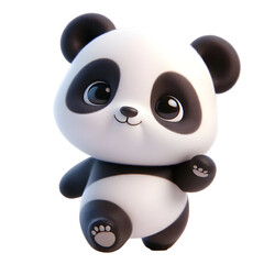 Cute 3d panda isolated on white background © adobe
