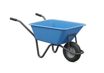 3D Green Wheelbarrow with Black Handles