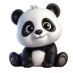 Cute 3d panda isolated on white background © adobe