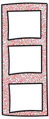 Red heart doodle pattern photobooth style frame