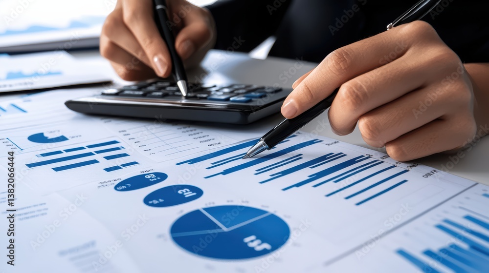 Poster financial analysis process office setting infographic content professional environment close-up view