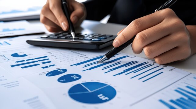 Financial analysis process office setting infographic content professional environment close-up view data insights