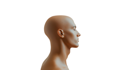 Artistic side profile of a mannequin head in studio setting - digital art visual design