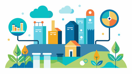 Fototapeta premium A municipal water billing system that incorporates data on usage trends to create tailored conservation plans for customers.. Vector illustration