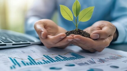 Nurturing sustainability plant growth in business environment hands-on care office setting green initiatives