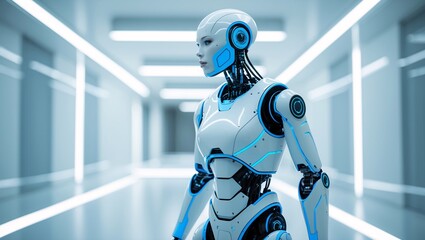 AI Humanoid Prototype: Futuristic Ergonomics in 8K Render  Generative AI