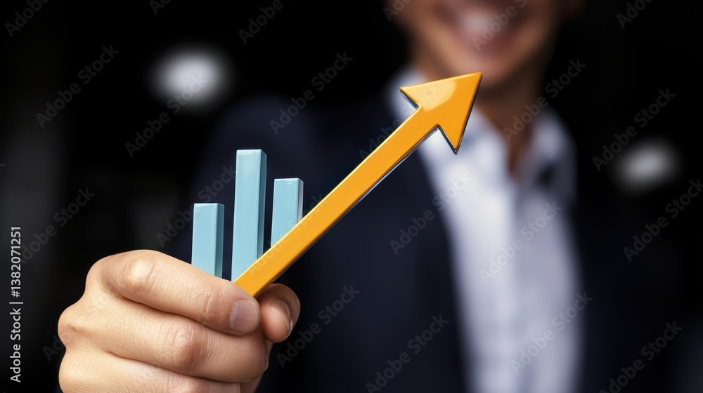 Aufkleber analyzing growth trends in business metrics office setting infographic professional environment clos