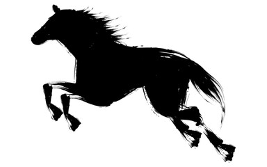 2026年午年の年賀状素材、走る馬