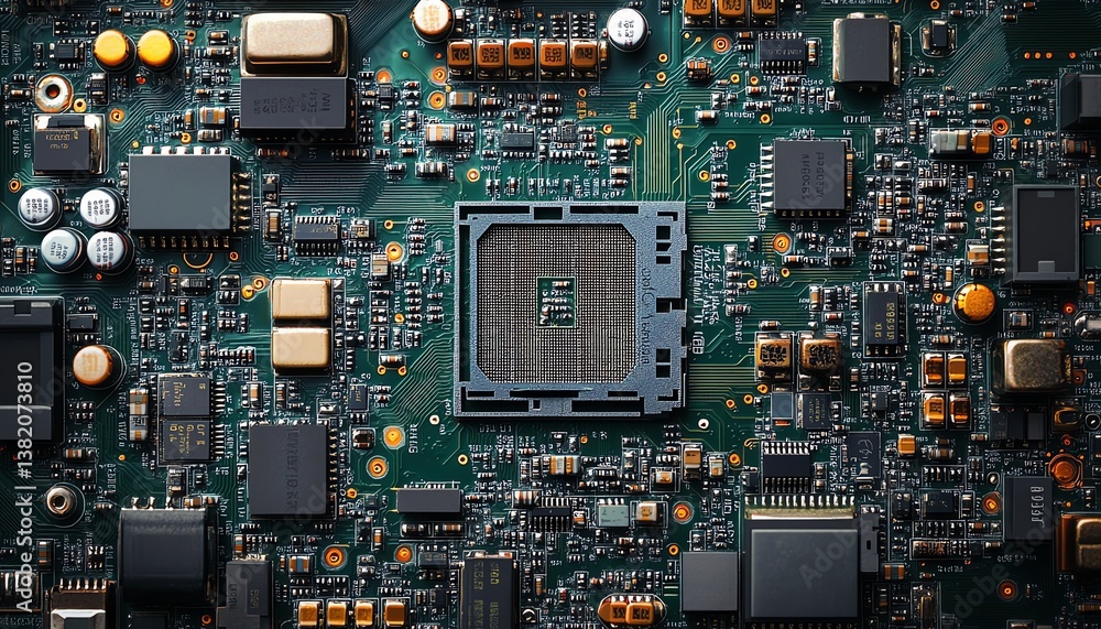 Poster digital motherboard texture, software coding and electronic circuit design, technology engineering c