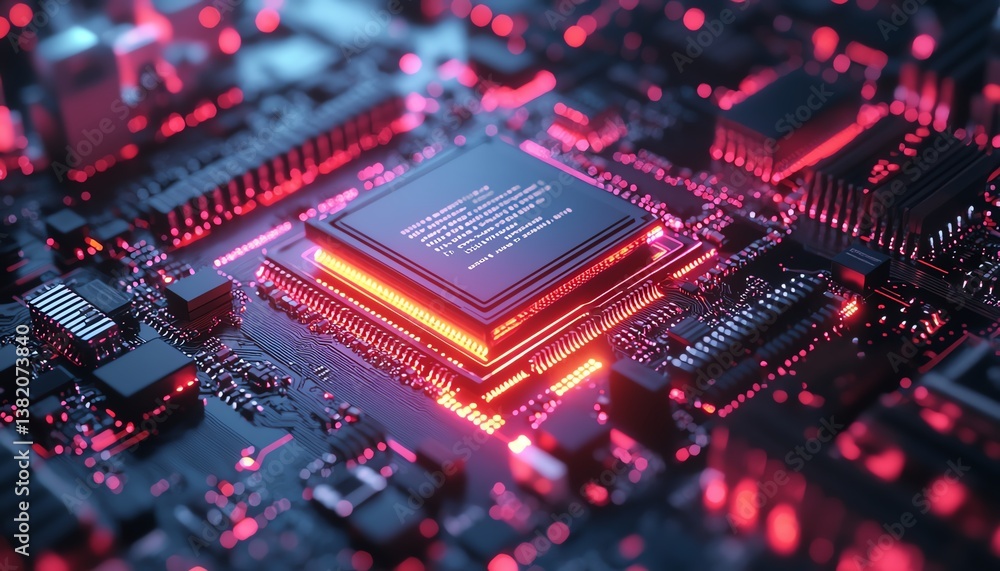 Poster digital motherboard texture design, technology electronics, software coding patterns, engineering co