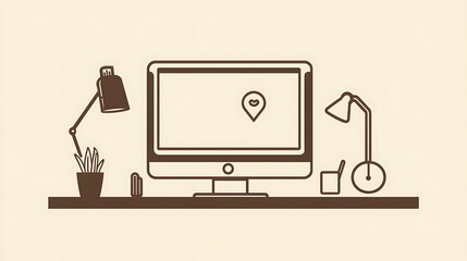 Cozy Home Office Location Based Design Workspace.