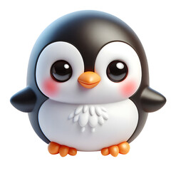 Cute 3d Penguin isolated on white background