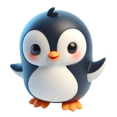 Cute 3d Penguin isolated on white background