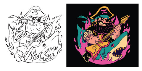 Tribal tattoo design featuring a skull, graffiti style with a knight and woman elements, blending sport, music, and grunge influences in a bold, illustrative vector art style