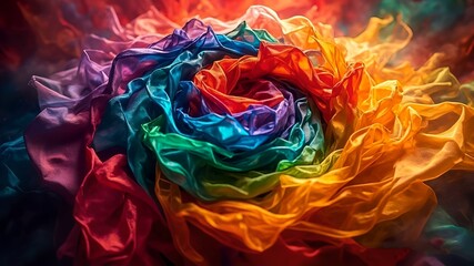 Сolorful fabric swirl background wallpeper, Generative
