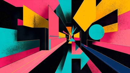 abstract colorful background vibrant neon colors pink geometric shapes wallpeper