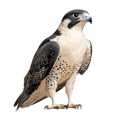 Black and White Falcon Close Up Studio Shot, Generative AI.