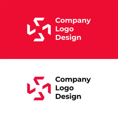 Obraz premium Company Logo Design, Simple Logo, Minimalist Logo Design, Modern Geometric Logo Design Template in Two Variations