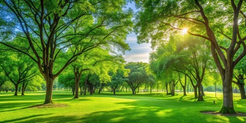 Nature Lovers Tranquility, serene park landscape with green trees