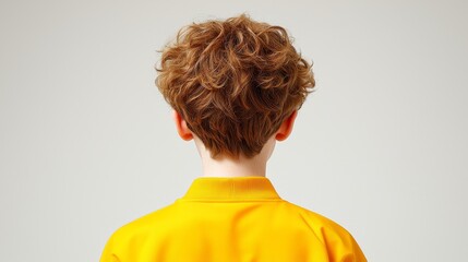 Fototapeta premium Portrait of a young boy with short haircut, simple and stylish look 