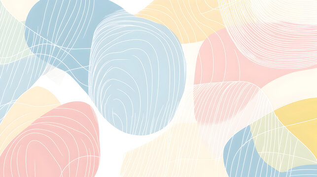 geometric pattern with a series of thin lines creating angular shapes and curves in pastel colors, offering a subtle, stylish design 