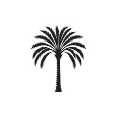 Palm tree silhouette icon. simple flat vector illustration.Palm Logo Design Vector 