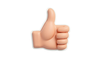Thumbs Up Hand Gesture on Transparent Background Expressing Positive Approval