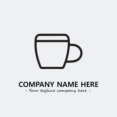 Cup illustration black and white for logo company vector image
