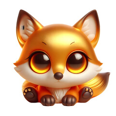 Cute 3d fox isolated on white background