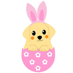 Golden Retriever, Easter, puppy, basket, eggs, spring, dog, holiday, celebration, pet, breed, happy, playful, cute, animation, floral, pastel, joyful, whimsical, friend