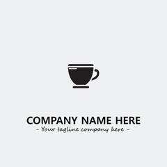 Cup illustration black and white for logo company vector image
