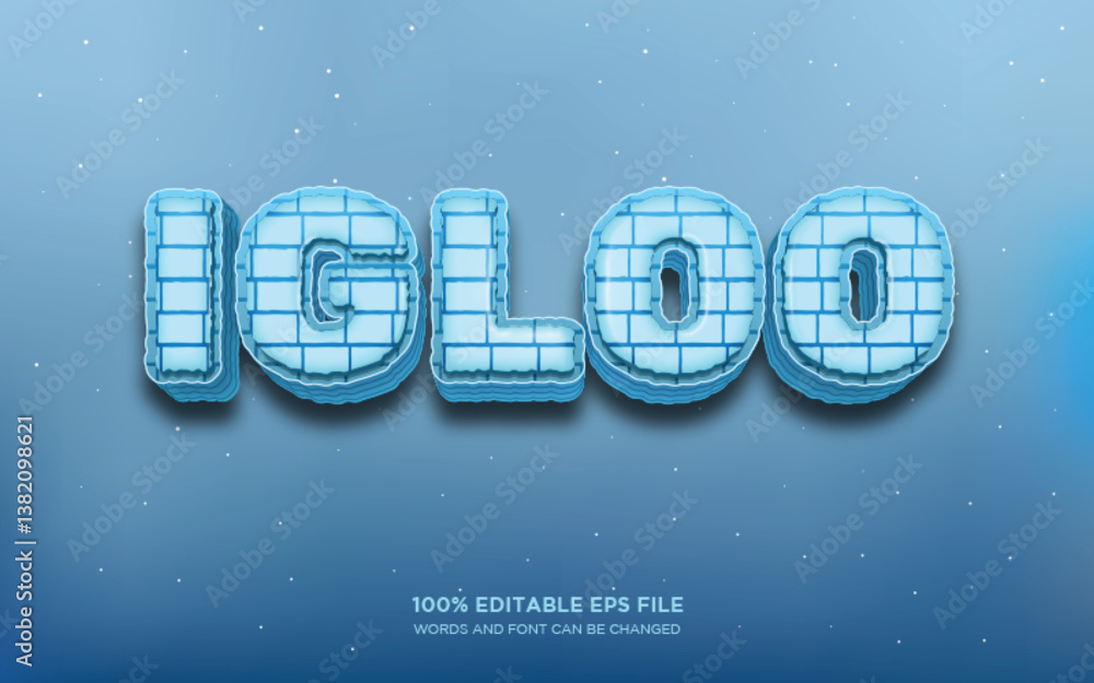 Poster igloo 3d editable text style effect