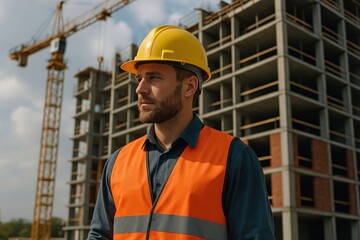 Construction worker building site