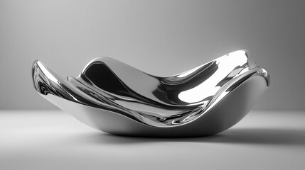 Modern metallic bowl showcases elegant design and polished finish in studio setting with neutral background