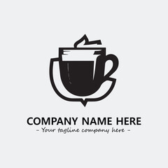 Cup illustration black and white for logo company vector image
