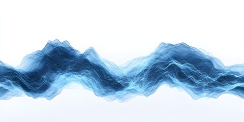 Fototapeta premium A blue wave with mountains in the background