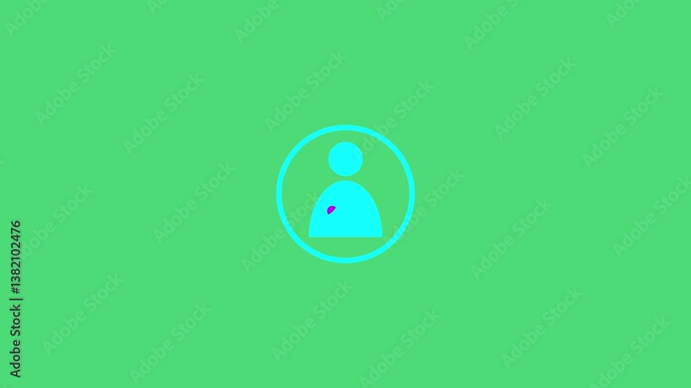 Poster user profile security shield icon with check-mark animated.recruitment icon business concept, flat d