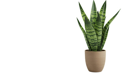 Snake Plant in Pot on Transparent Background for Modern Home Decor