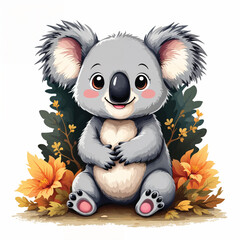 Obraz premium Adorable Cartoon Koala Vector Illustration