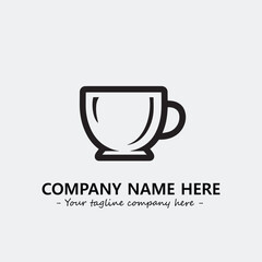 Cup illustration black and white for logo company vector image
