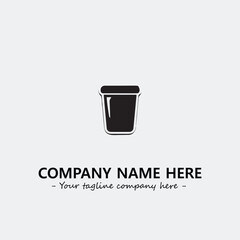 Cup illustration black and white for logo company vector image

