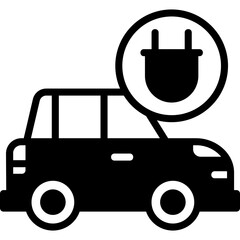 Obraz premium Electric Car glyph icon