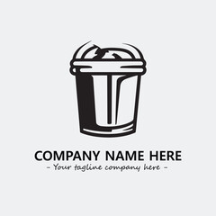 Cup illustration black and white for logo company vector image
