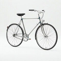 Obraz premium Metal Bicycle on a white background. 3d rendering. Rear view.